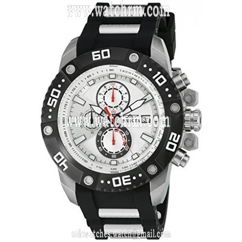 Invicta Pro Diver Chroonograph Silver Dial Grey Polyurethane Men's Watch 21776