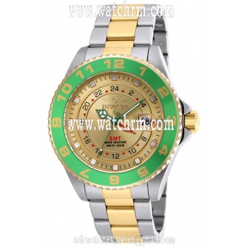 Invicta Pro Diver GMT Gold Dial Two-tone Men's Watch 18245