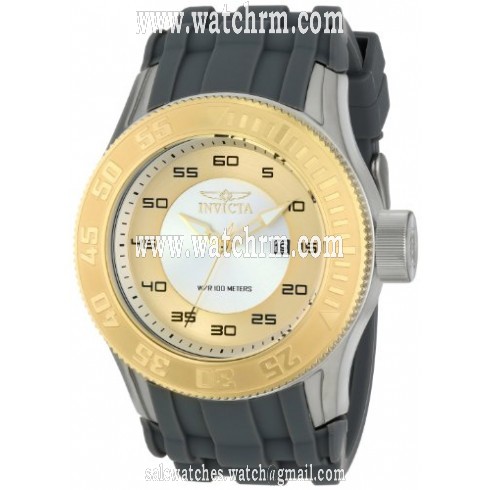 Invicta Pro Diver Gold and Silver Dial Grey Silicone Men's Watch 14831
