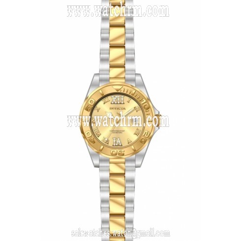 Invicta Pro Diver Gold Dial 18kt Gold Ion-plated Ladies Watch 14351