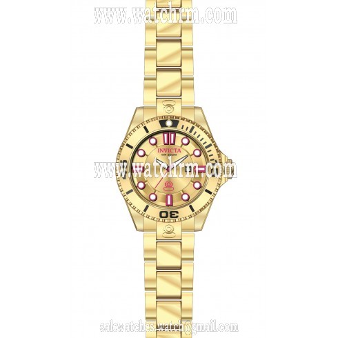 Invicta Pro Diver Gold Dial Gold-plated Ladies Watch 19821