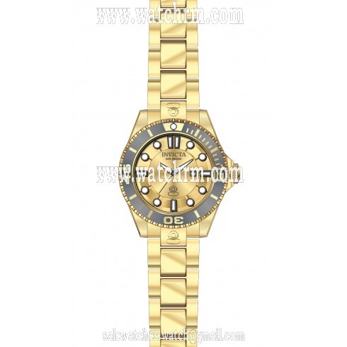 Invicta Pro Diver Gold Dial Gold-plated Ladies Watch 19822