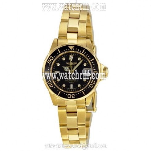 Invicta Pro Diver Gold-plated Black Dial Ladies Watch 8943