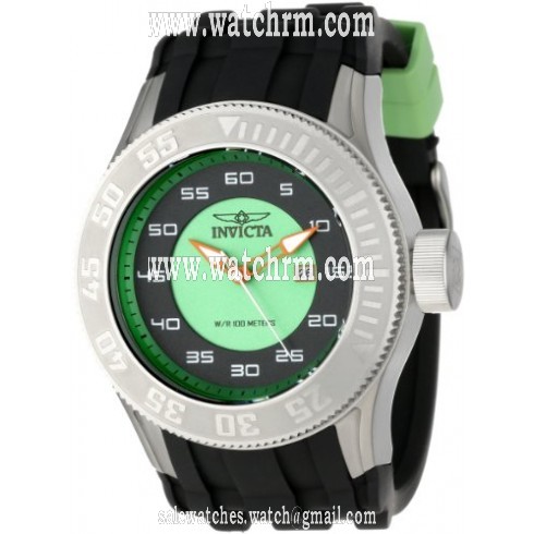 Invicta Pro Diver Green Dial Black Polyurethane Band Men's Watch 11939