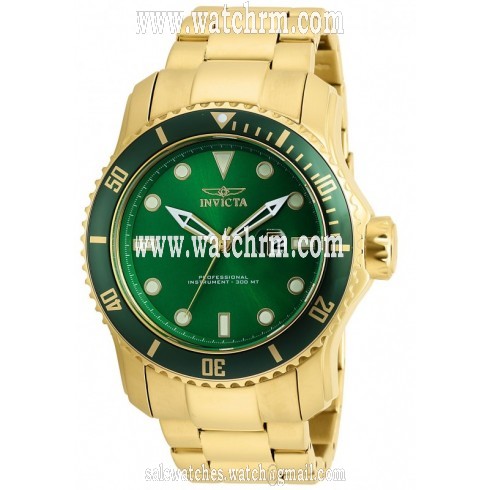 Invicta Pro Diver Green Dial Gold Tone Men's Watch 20098