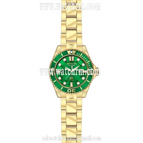 Invicta Pro Diver Green Dial Gold-plated Ladies Watch 19817