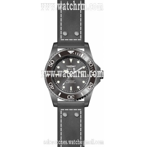 Invicta Pro Diver Gunmetal Dial Grey Leather Men's Watch 22076