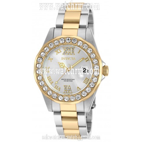 Invicta Pro Diver Lady Silver Sunray Dial Two-tone ladies Watch 20215