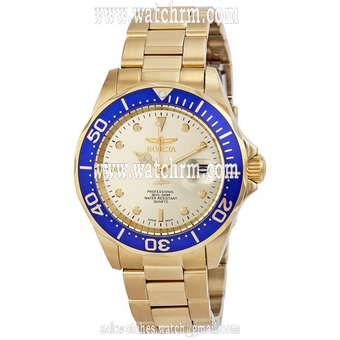 Invicta Pro Diver Light Champagne Dial Gold Ion-plated Men's Watch 14124