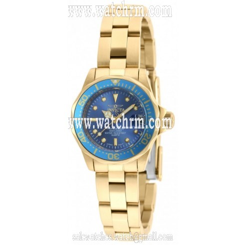 Invicta Pro Diver Metallic Blue Dial 18kt Gold-plated Ladies Watch 21536