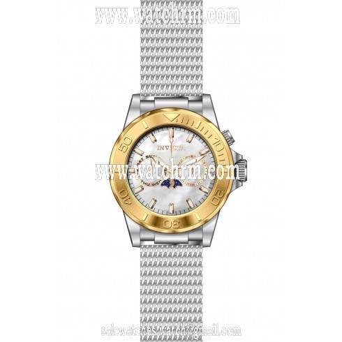 Invicta Pro Diver Moonphase Mother of Pearl Dial Stainless Steel Men's Watch 80322