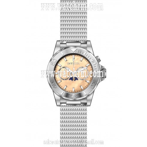 Invicta Pro Diver Moonphase Rose Gold Dial Stainless Steel Men's Watch 80323