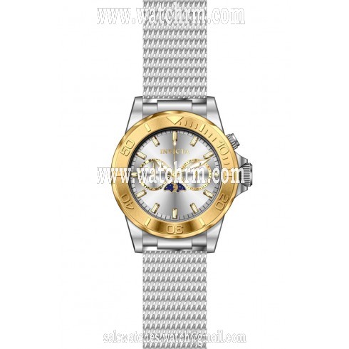 Invicta Pro Diver Moonphase Silver Dial Stainless Steel Men's Watch 80319