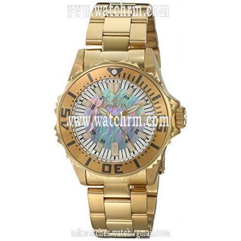 Invicta Pro Diver Mother of Pearl Dial Gold-plated Men's Watch 17698