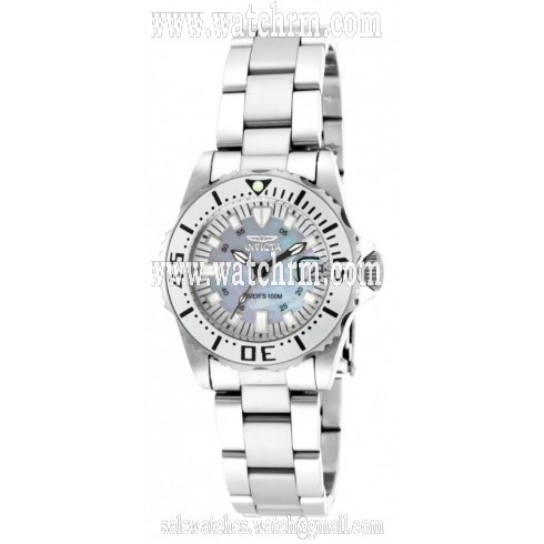 Invicta Pro Diver Mother of Pearl Dial Stainless Steel Ladies Watch 17381