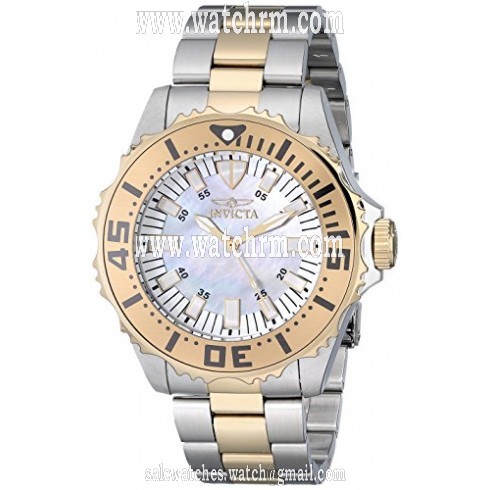 Invicta Pro Diver Mother of Pearl Dial Two-tone Men's Watch 17694