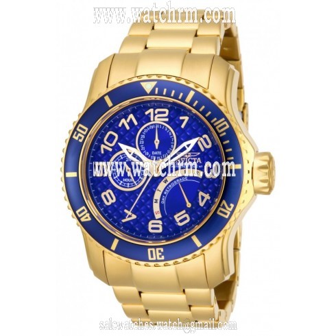 Invicta Pro Diver Multi-Function Blue Dial Gold Ion-plated Men's Watch 15342