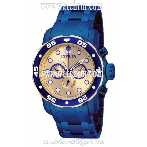 Invicta Pro Diver Multi-Function Champagne Dial Blue Ion-plated Men's Watch 15044