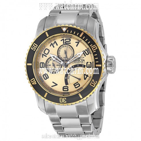 Invicta Pro Diver Multi-Function Champagne Dial Stainless Steel Men's Watch 15337