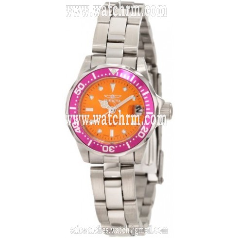 Invicta Pro Diver Orange Dial Stainless Steel Ladies Watch 11440
