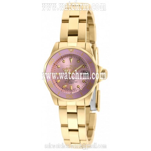 Invicta Pro Diver Pink Dial 18kt Gold-plated Ladies Watch 21534