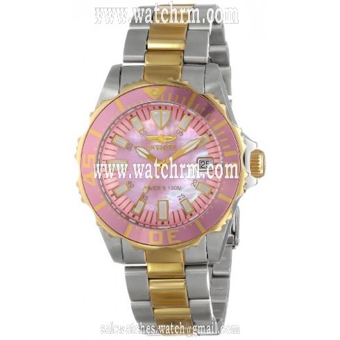 Invicta Pro Diver Pink Mother of Pearl Two-tone Ladies Watch 14355