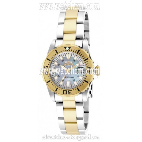 Invicta Pro Diver Platinum Mother of Pearl Dial Two-tone Ladies Watch 17383