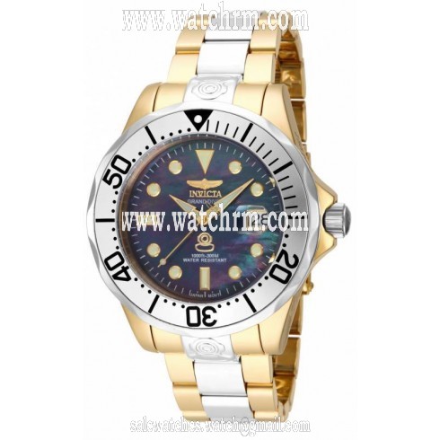 Invicta Pro Diver Pro Diver Automatic Black Mother of Pearl Two-tone Men's Watch 16034
