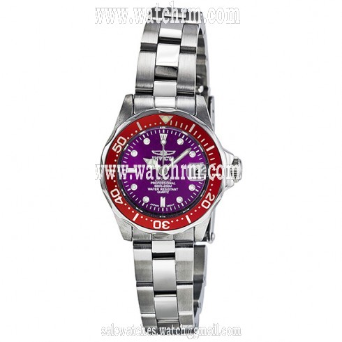Invicta Pro Diver Purple Dial Stainless Steel Ladies Watch 12523