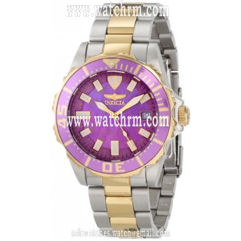 Invicta Pro Diver Purple Mother of Pearl Dial Two-tone Men's Watch 14354