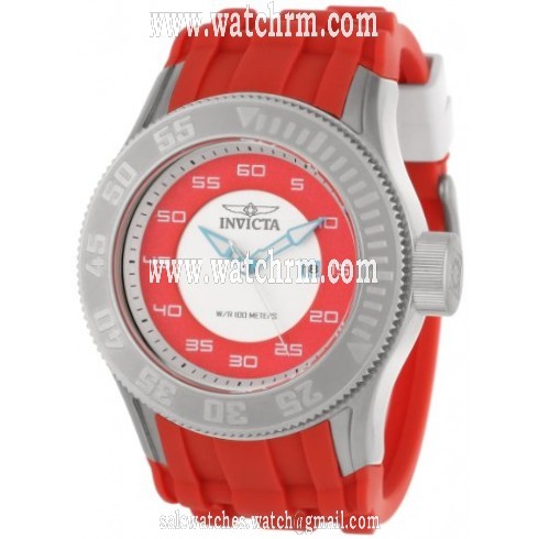 Invicta Pro Diver Red Dial Red Polyurethane Band Men's Watch 11940