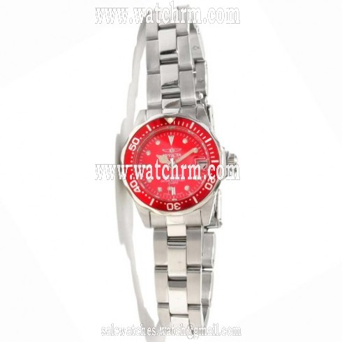 Invicta Pro Diver Red Dial Stainless Steel Ladies Watch 12522