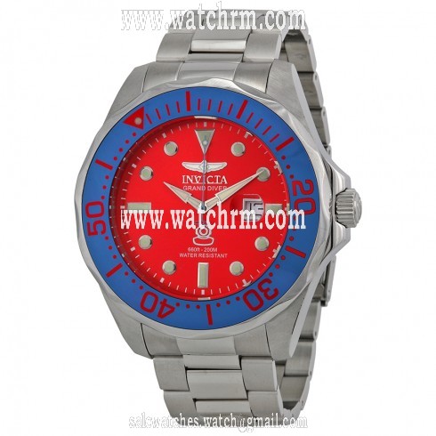 Invicta Pro Diver Red Dial Stainless Steel Men's Watch 14657