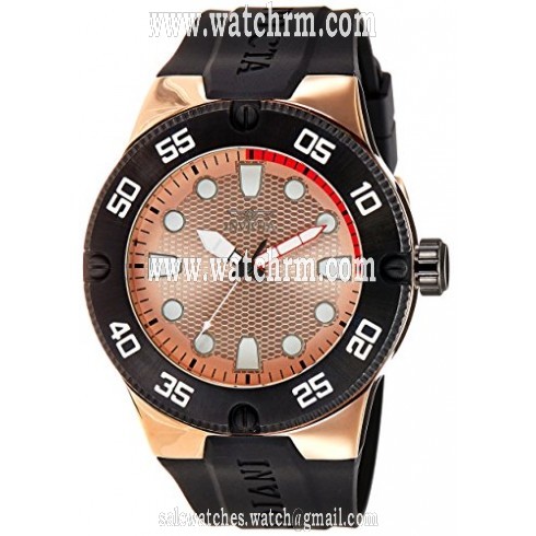 Invicta Pro Diver Rose Dial Black Polyurethane Men's Watch 18025