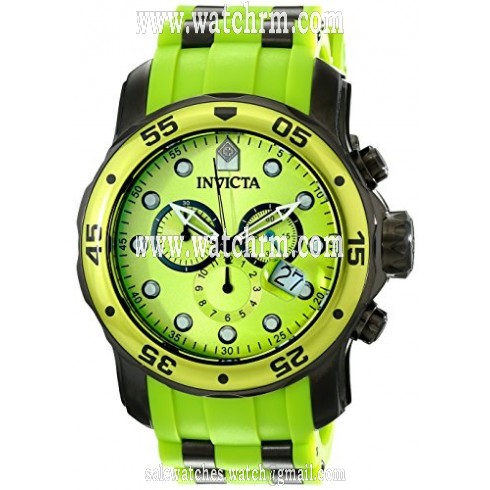 Invicta Pro Diver Scuba Chronograph Green Dial Green Polyurethane Men's Watch 18200
