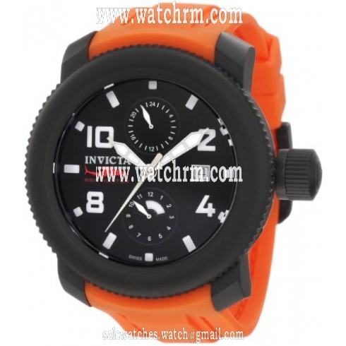 Invicta Pro Diver Sea Hunter GMT Black Dial Orange Polyurethane Men's Watch 1992