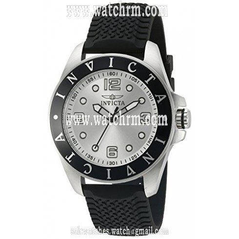 Invicta Pro Diver Silver Dial Black Polyurethane Men's Watch 21843