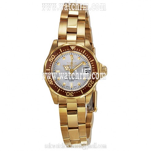 Invicta Pro Diver Silver Dial Gold-tone Stainless Steel Ladies Watch 12525