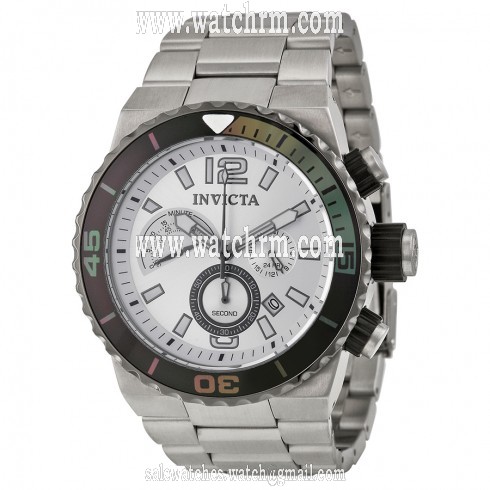 Invicta Pro Diver Silver Dial Stainless Steel Quartz Men's Chrono Watch 12999