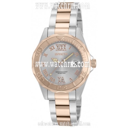 Invicta Pro Diver Silver Dial Two-tone Ladies Watch 17022