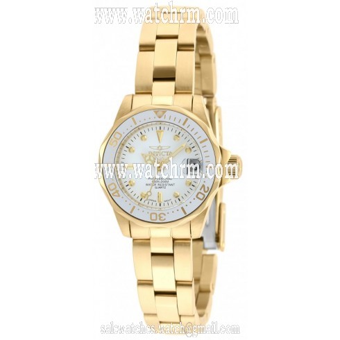 Invicta Pro Diver White Dial 18kt Gold-plated Ladies Watch 21534