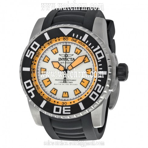 Invicta Pro Diver White Dial Black Polyurethane Men's Watch 14661