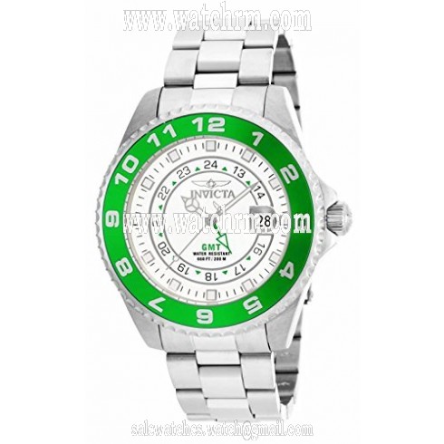 Invicta Pro Diver White Dial Green Bezel Stainless Steel Men's Watch 17134
