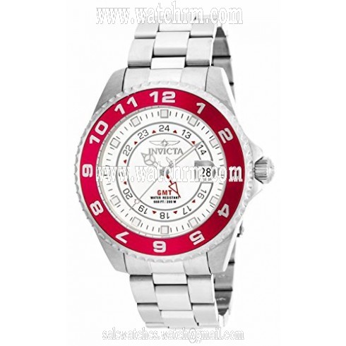 Invicta Pro Diver White Dial Red Bezel Stainless Steel Men's Watch 17130