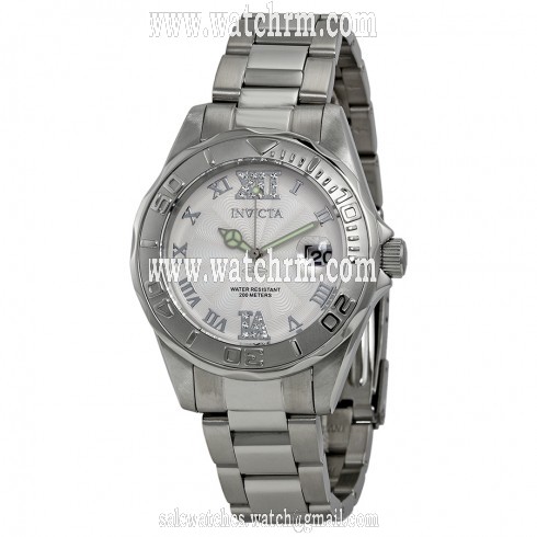 Invicta Pro Diver White Dial Stainless Steel Ladies Watch 14790
