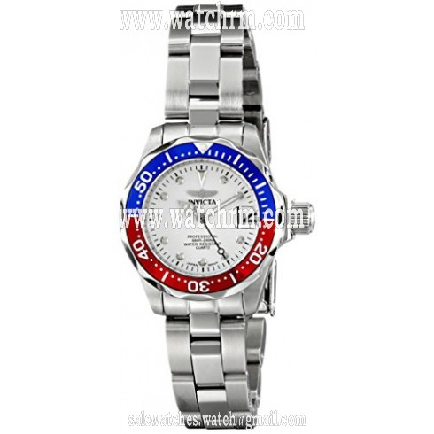 Invicta Pro Diver White Dial Stainless Steel Ladies Watch 17033