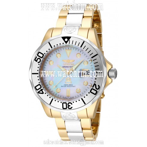 Invicta Pro Diver White Mother of Pearl Dial Two-tone Men's Watch 16035