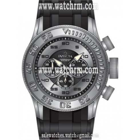 Invicta Pro Diver XL Chronograph Black and Silver Dial Black Silicone Men's Watch 14974