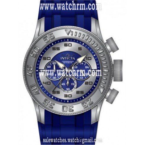 Invicta Pro Diver XL Chronograph Blue and Silver Dial Blue Silicone Men's Watch 14973