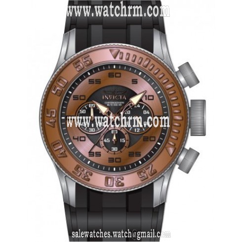 Invicta Pro Diver XL Chronograph Rose and Black Dial Black Silicone Men's Watch 14982